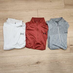 (3) UA 1/4 Zip Lightweight Pullovers, M